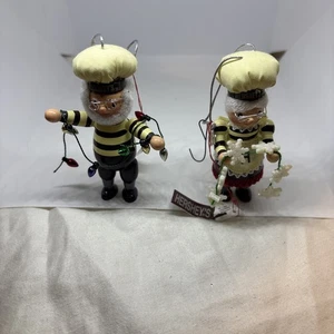 2003 Kurt Adler Hershey Weihnachtsschmuck Holz Set Mann und Frau �� Elfe - Bild 1 von 5