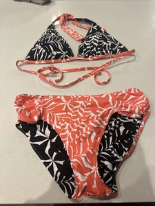 Bikini Tommy Bahama reversibile nero/bianco e corallo/bianco bikini M fondo L top - Foto 1 di 8