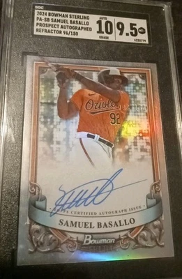 2024 Bowman Sterling Samuel Basallo /150 Baltimore Orioles Prospect Auto Card - Image 1 of 2