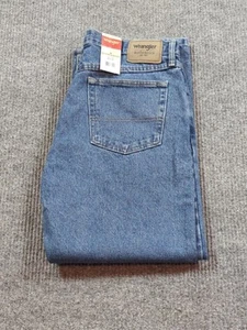 Wrangler Jeans Mens 36x28 Blue Authentics Classic Fit Straight Denim Cotton - Picture 1 of 12
