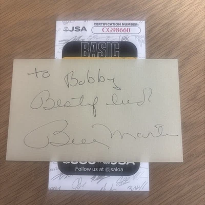 Billy Martin Signed 3x5 Index Card New York Yankees Autograph JSA COA 🔥 - Image 1 of 2