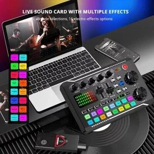 F998 Multi-functional Device Live Sound Card Audio Mixer Podcast Voice Changer - Picture 1 of 19
