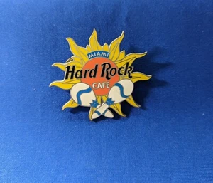 Hard Rock Cafe Miami Lapel Hat Pin Pinback Vintage Sun Maracas - Picture 1 of 2