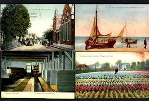 #785g Netherlands (4) Pcs Hillegersberg, Hyacinthenvelden, Waterland, Fish Boat - Picture 1 of 2