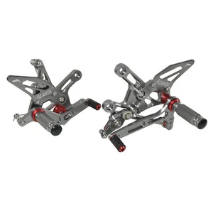 Grey Adjustable Rearset Footrests Pedal Quick Shift For KAWASAKI ZX10R 2016-2020 - Picture 1 of 8
