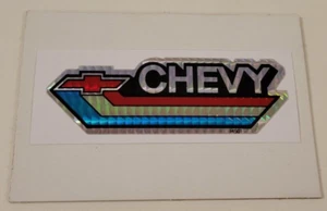 CHEVY Chevrolet CAR & TRUCK LOGO 1980's Prism VENDING MACHINE STICKER CARD Kodak - Picture 1 of 3