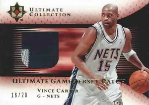2005-06 Vince Carter Ultimate Collection ULTIMATE JERSEY PARCHE #16/20 NJ Nets SP - Imagen 1 de 2