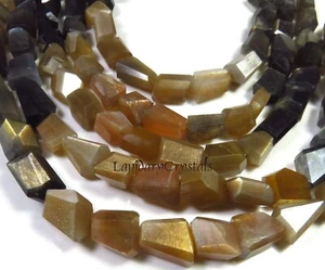 Natural Golden Shine Moonstone Tumble Nugget Gems Beads 9.5 Inch 8-13 mm LC-1655 - Picture 1 of 7