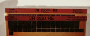 2 X HONDA CR 250 MICROFICHE 1979 & 1984 NO 22 - Picture 1 of 2