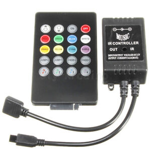 12V DC Music Sound Activated Controller For RGB LED Light Strip 20 Keys Remote