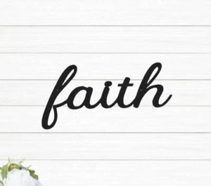 Faith Metal Sign | Faith Sign | Faith Metal Word | Cursive Faith |Metal Faith - Picture 1 of 11