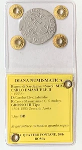 REGNO DI SARDEGNA - CARLO EMANUELE II - GROSSO III TIPO 1553 - ZECCA DI AOSTA - Bild 1 von 4