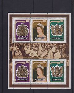 QEII 25th Anniversary Coronation 1978 MNH Stamp Sheetlet Penrhyn SG 121-123