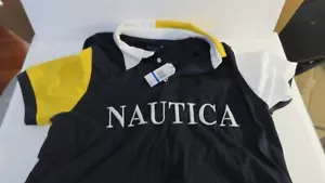 Polo nuova con etichette nautica bianca gialla blu logo blu grafica taglia XL PREZZO AL PUBBLICO $79 - Foto 1 di 4