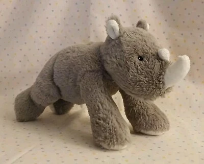 Carter's 2016 Gray White Rhino Rhinoceros Stuffed Animal Plush Lovey 9" - Image 1 of 4