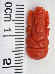 3.90 Ct. Carved Ganesha Shape Natural Italian Coral, Loose Stone - Picture 1 of 6