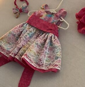 Baby Easter dress with matching diaper cover and bow headband. 6-9 months