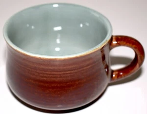 Red Wing Pottery Village Green Coffee Cup Brown Teal 1950s No Signature FreeS&H - Picture 1 of 3
