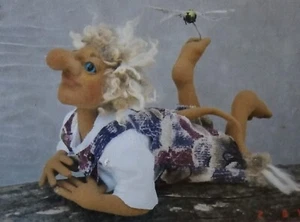 1980s Troll Elf Goblin Ute Vasina Mitze Soft Sculpture Doll Sewing Pattern - Picture 1 of 3
