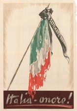 REPUBBLICA SOCIALE ITALIANA - MANIFESTO PROPAGANDA ITALIA ONORE 70X100 DEL 1944