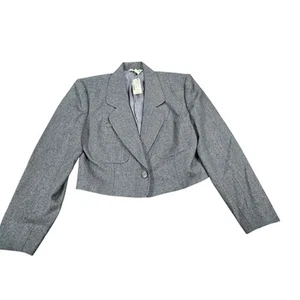 NWT Vintage J.G. Hook Gray Cropped 100% Wool Blazer Jacket MSRP 140.00 Size 4 - Picture 1 of 7