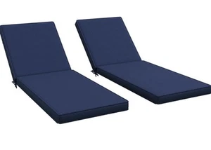 Outsunny 2 Lounge Chair Cushions, 72"x21"x3" Replacement Cushions, Blue - Picture 1 of 7