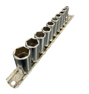 SNAP ON TOOLS EE. UU. 10 piezas 1/4" unidad SAE 6 puntos cromo juego de enchufes 3/16 - 9/16 - Imagen 1 de 6