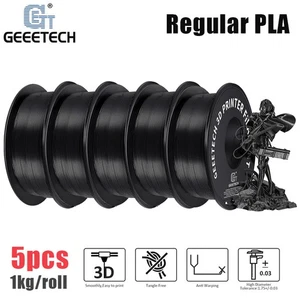 5kg GEEETECH 3D Printer Filament Normal PLA Black 1.75mm 1kg/roll Consumables US - Picture 1 of 9