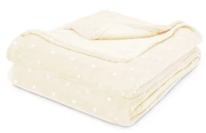 Superior Ultra-Plush Polka Dot Blanket, Twin - Ivory 66”x90” - Picture 1 of 2