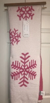 Nicole Miller Pink Snowflake Christmas Holiday  Throw Blanket New With Tags - Image 1 of 4