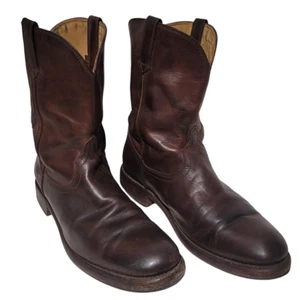 Stivali vintage Frye da uomo Duke Roper marroni western cowboy Vaquero taglia 9,5 D T15 - Foto 1 di 7
