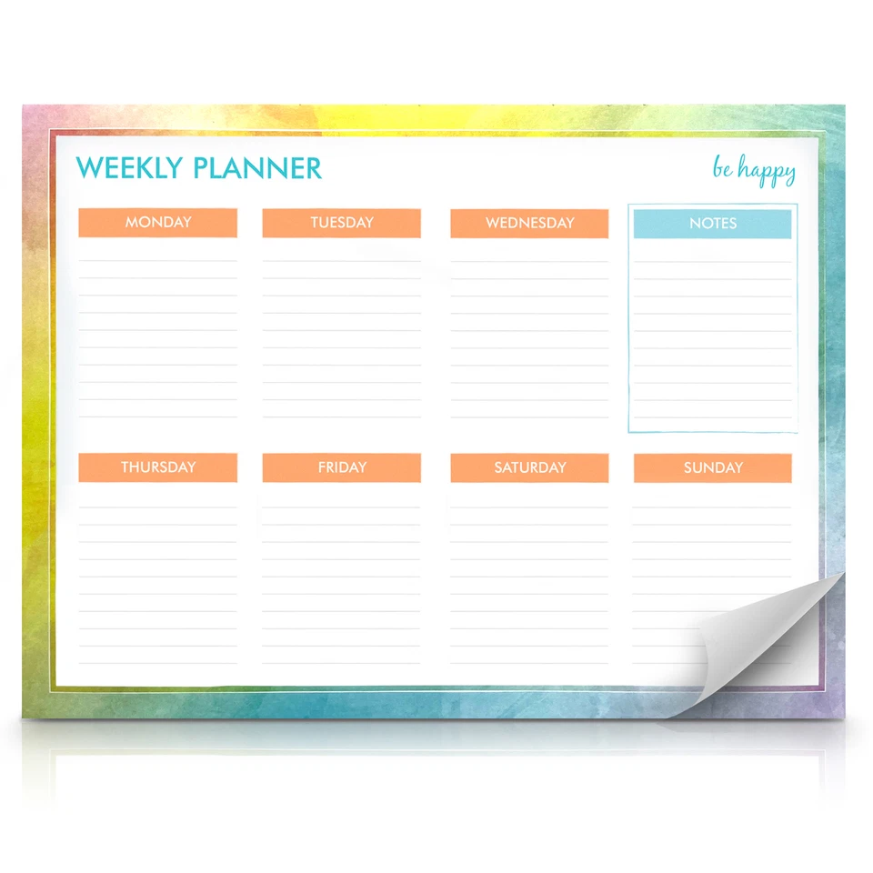 Weekly Planner Pad Daily To Do Food Meal List Organiser 52 Tear Off Sheets Notes - Image 1 of 4