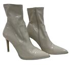 Steve Madden White Patent 3 3/4 Heel Ankle Boots Women's Size 9.5 Preowned