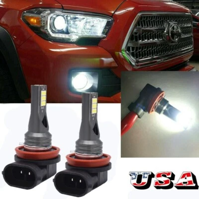 2 件 H16 白色 6000K LED 雾灯灯泡 适用于丰田 4Runner Tundra Tacoma RAV4 — 第 1/4 张图片