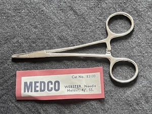 MEDCO Webster Needle Holder, 4-1/2", Straight, Smooth Jaws, Stainless - Picture 1 of 4