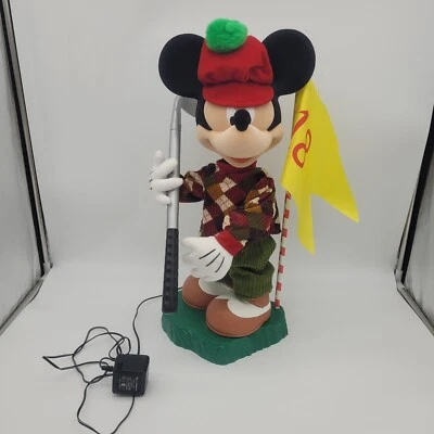 Vintage Santa's Best Holiday Animation Golfer Mickey Mouse 21" Animated WORKS - Image 1 of 4