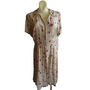 Vintage Women's Dress 1950's Atomic sz 10/12 Handmade Granny Tulip Print USA M - Picture 1 of 16