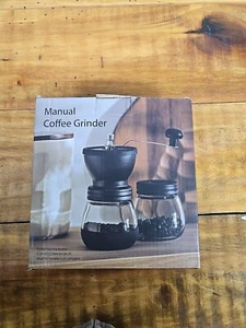 Qiyuexes Manual Coffee Mill w/Ceramic Burr, 2 11oz Glass Jar - Picture 1 of 3