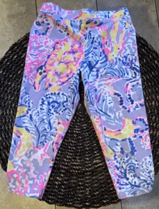 Lilly Pulitzer Girl’s Periwinkle Size M (6-7) Cropped Leggings Fan Sea Pants - Picture 1 of 11