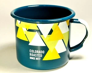 Café Allegro Colorado tostado desde 1977 metal 11 oz. Taza de camping esmaltada - Imagen 1 de 4