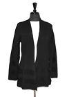 B5 Nwt Eileen Fisher Black Merino Cotton Plaid Open Front Straight Cardigan Sz S