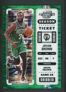 2022-23 JAYLEN BROWN 03/25 PANINI CONTENDERS OPTIC SEASON TICKET PULSAR GREEN - Bild 1 von 2