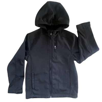 Snozu Performace Kids Zip Up Softshell Hooded Jacket Coat Black Youth Size 10/12 - Image 1 of 4