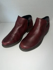Botines RIEKER Cuero Gamuza Cremallera Talla 37 6.5 Rojo Oscuro Borgoña Para Mujer’s - Imagen 1 de 6