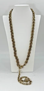 Vintage St. John Chunky Gold Tone Chain Belt Braided Adjustable Size Dangle - Picture 1 of 6