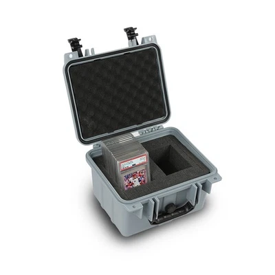 50CT Gray Graded Card Storage Box Travel Waterproof Case Slab Holder Protector - Image 1 of 4