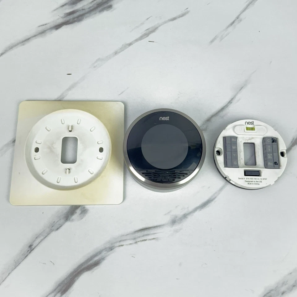 Google Nest 1ª Generación 01A Aprendizaje Plateado Termostato Programable - Probado Foto 1 de 4