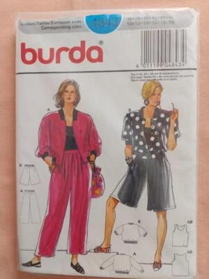 Burda 4843 Women's Jacket, Top, Camisole, Shorts & Pants Pattern Size 10-20 - Image 1 of 2