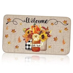 Winter Fall Door Mat Non Slip Farmhouse Welcome Mats Outdoor Indoor Vase - Picture 1 of 8