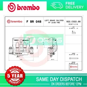 Fits Mercedes Vito 2014- 1.5 CDi 1.6 2.1 Brake Caliper Front Left Brembo - Picture 1 of 4
